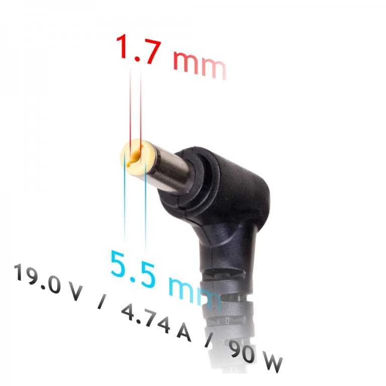 Automobilinis nešiojamojo kompiuterio pakrovėjas Akyga AK-ND-43 (19V / 4.74A 90W 5.5 x 1.7mm) ACER 1.2m