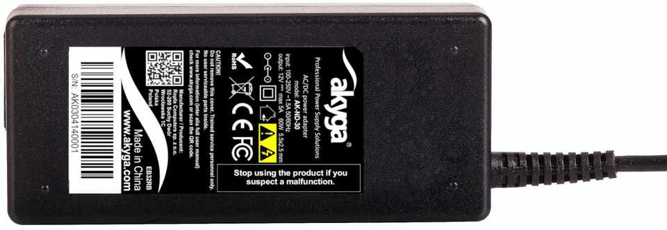Akyga AK-ND-30 12V / 5.0A 60W 5.5 x 2.5 mm ITX / PICO / LED 1.2m