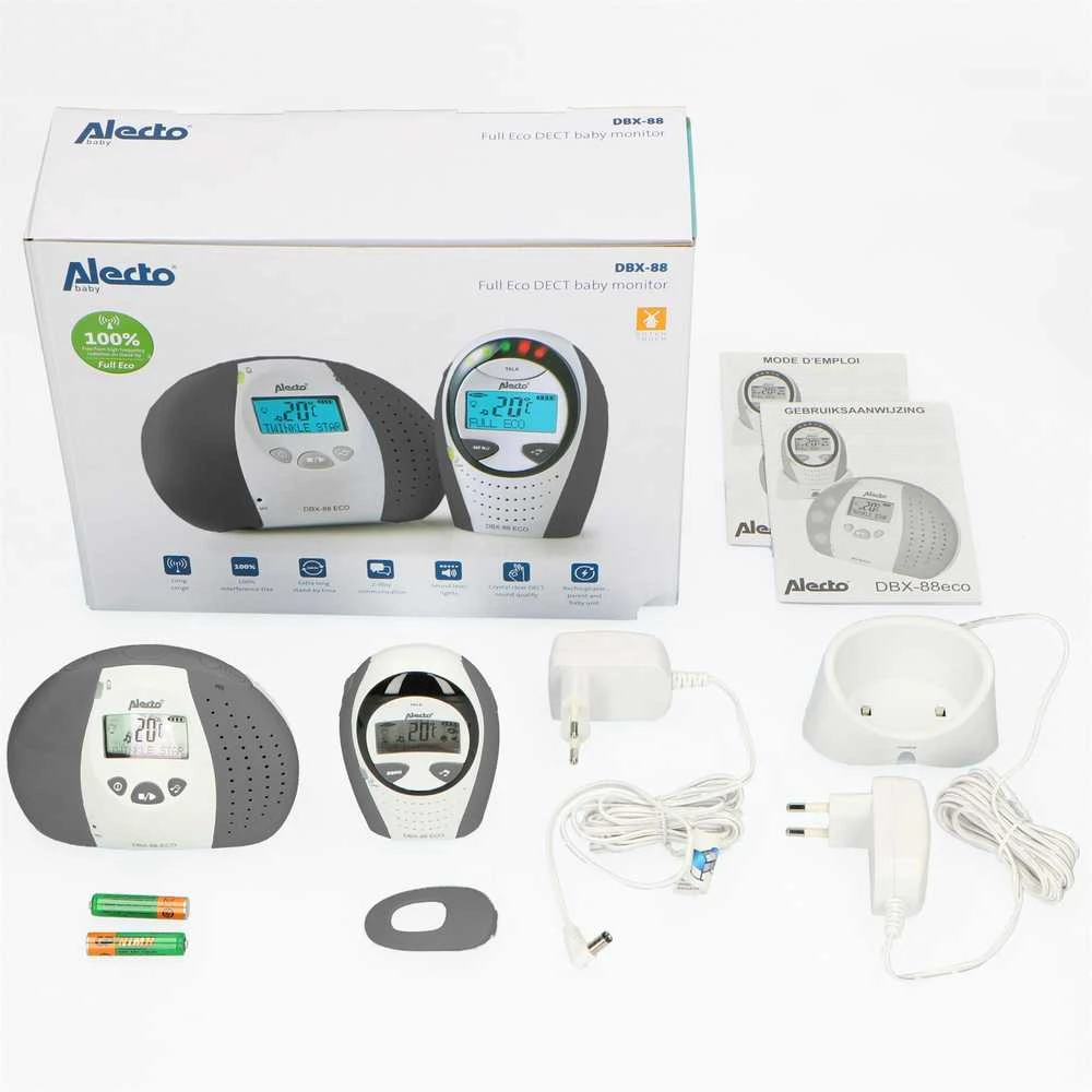 „Alecto DBX-88 LIMITED“ – skaitmeninis kūdikių monitorius su ekranu, balta/antracito spalvos