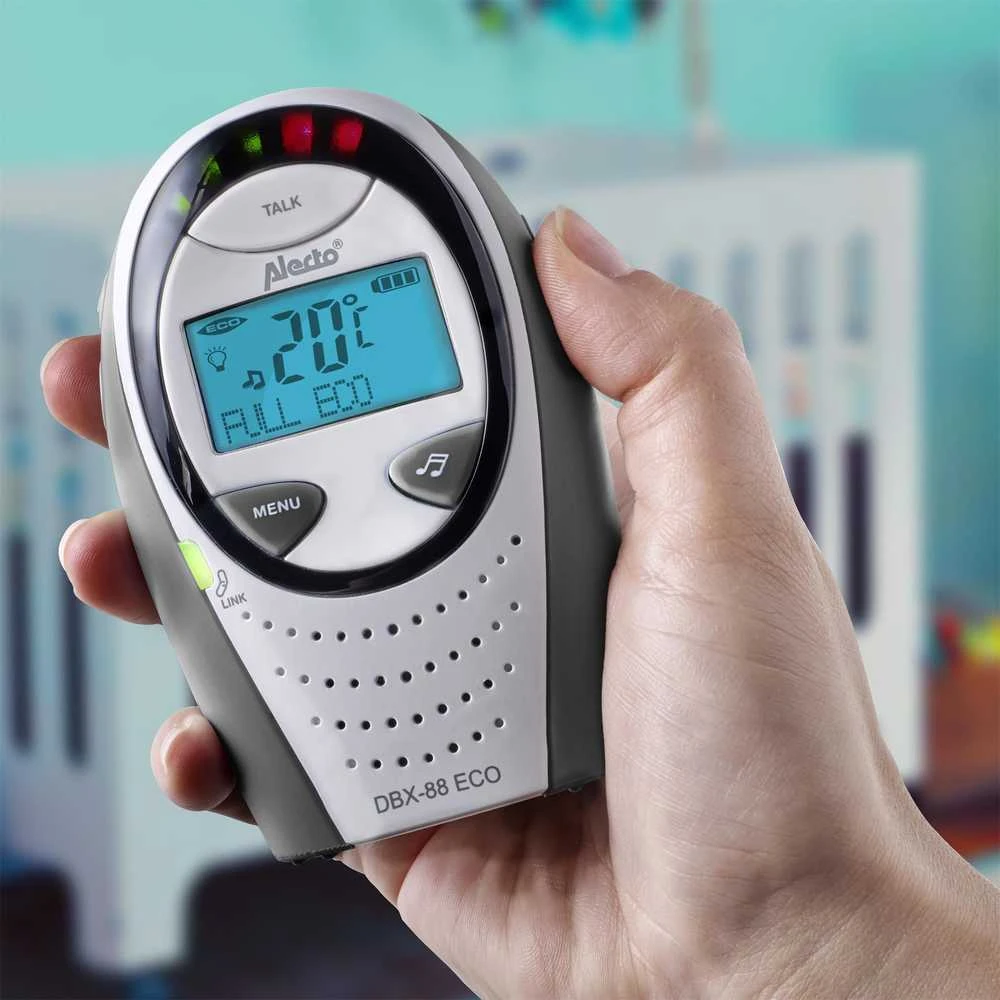 „Alecto DBX-88 LIMITED“ – skaitmeninis kūdikių monitorius su ekranu, balta/antracito spalvos