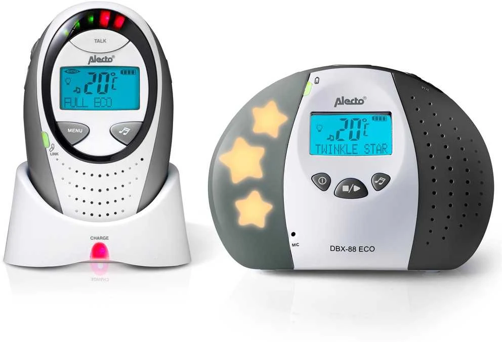 „Alecto DBX-88 LIMITED“ – skaitmeninis kūdikių monitorius su ekranu, balta/antracito spalvos