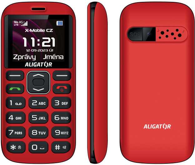 Aligator A720 4G Senior černo-čevená