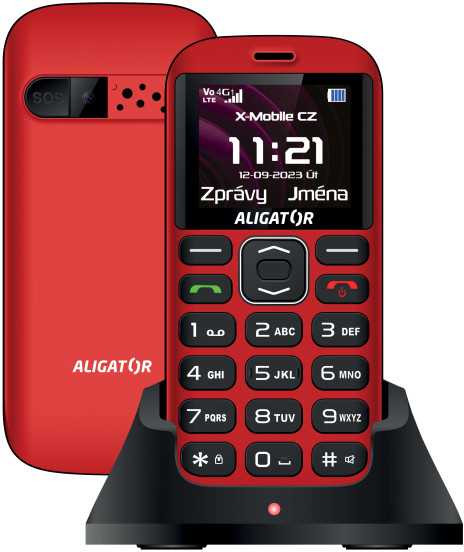 Aligator A720 4G Senior černo-čevená