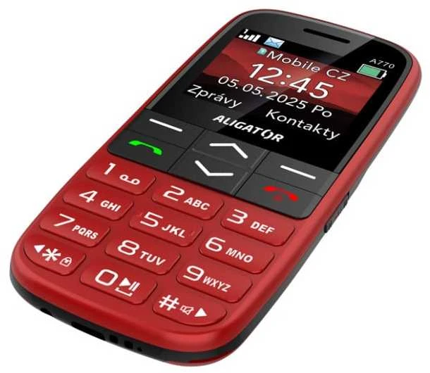 ALIGATOR A770 Senior raudonas + stacionarus įkroviklis