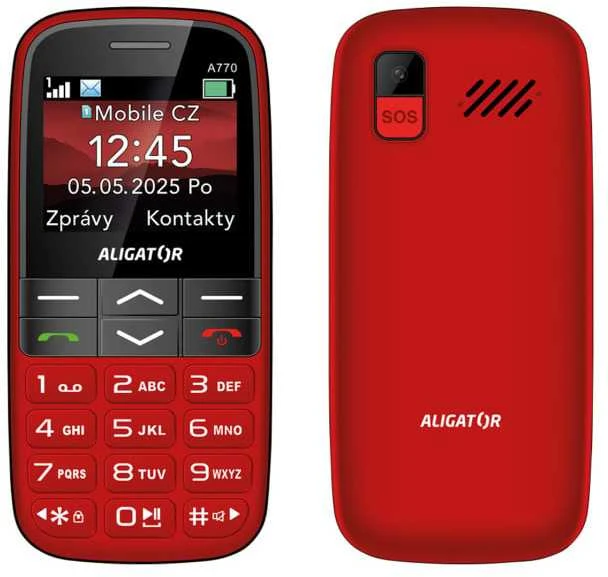 ALIGATOR A770 Senior raudonas + stacionarus įkroviklis