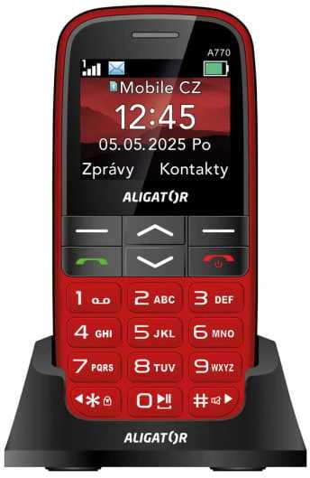 ALIGATOR A770 Senior raudonas + stacionarus įkroviklis