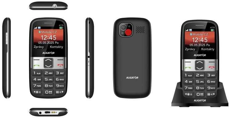 ALIGATOR A775 Senior juodas + desktop charger