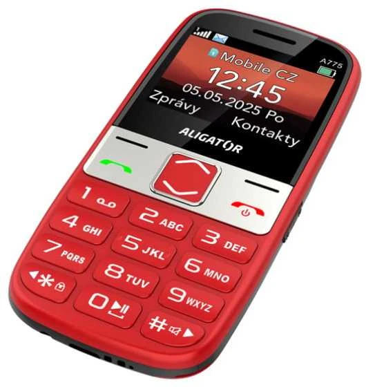 ALIGATOR A775 Senior raudonas + stacionarus įkroviklis