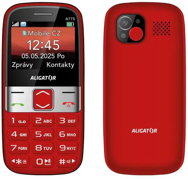 ALIGATOR A775 Senior raudonas + stacionarus įkroviklis