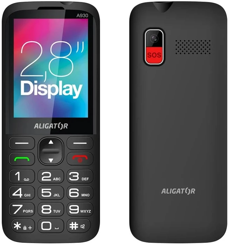 ALIGATOR A930 GPS 4G Senior juodas + įkrovimo stovas