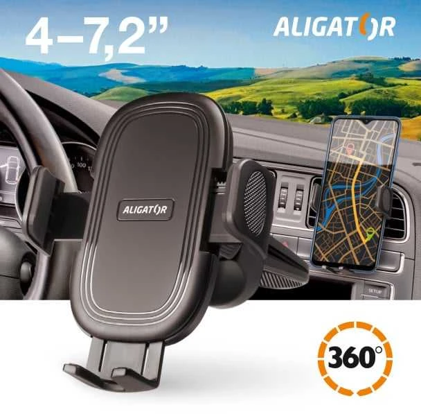 Aligator automobilio laikiklis su reguliuojamu tvirtinimu HA20 Multi ventiliacijos grotelėms