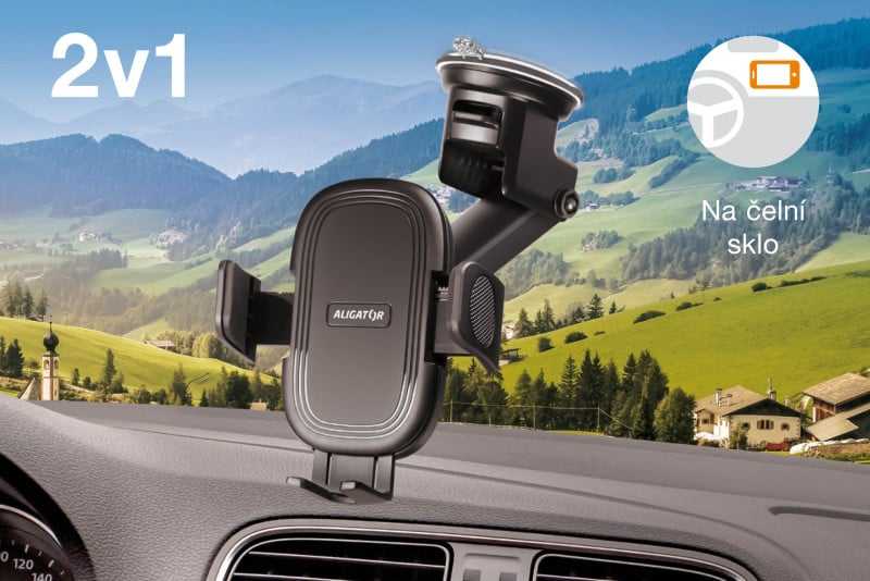 „Aligator“ automobilio laikiklis su ištraukiama rankena HA21 Multi, skirtas priekiniam stiklui ir prietaisų skydeliui