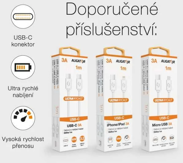Aligator USB maitinimo įkroviklis baltas