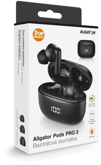 Aligator Bluetooth ausinės Alligator Pods PRO 3, juodas