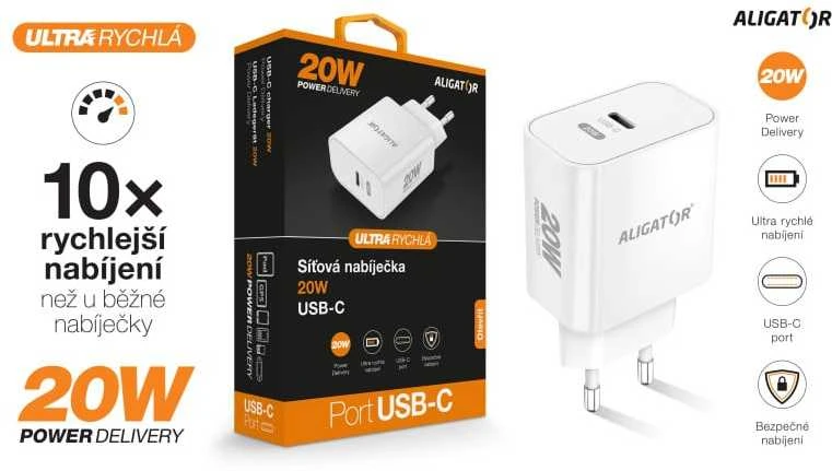 Aligatoriaus greitas įkroviklis PD 20W USB-C