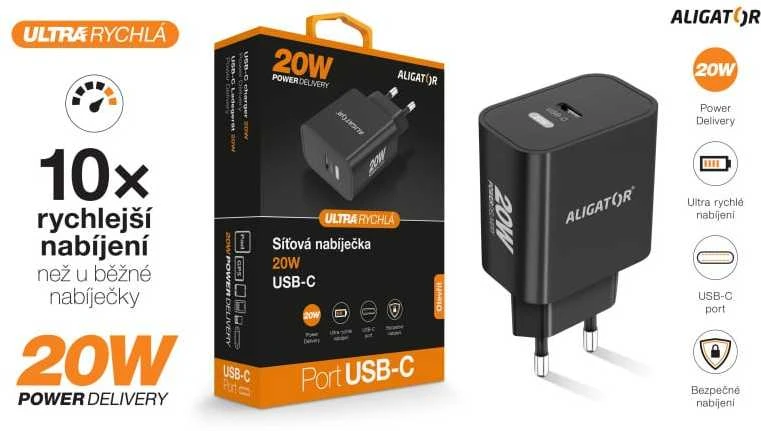 Aligatoriaus greitas įkroviklis PD 20W USB-C