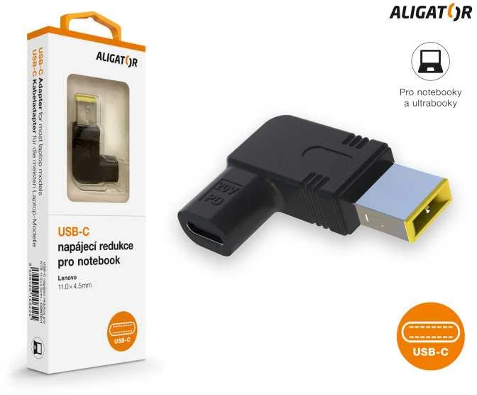 Aligatoriaus USB-C maitinimo adapteris 11 x 4,5 mm, skirtas Lenovo nešiojamiesiems kompiuteriams