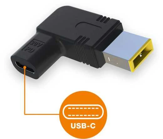 Lenovo stačiakampio jungties USB-C adapteris, L formos