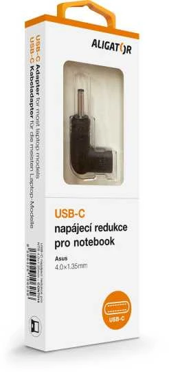 „Aligator“ USB-C maitinimo adapteris, 4,0 x 1,35 mm, skirtas „Asus“ nešiojamiesiems kompiuteriams.
