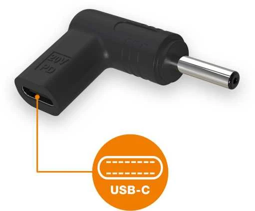 „Aligator“ USB-C maitinimo adapteris, 4,0 x 1,35 mm, skirtas „Asus“ nešiojamiesiems kompiuteriams.
