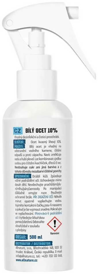 Allnature baltojo acto purškiklis 10% su citrinų kvapu 500 ml
