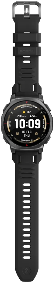 Išmanusis laikrodis „Amazfit T-Rex 3 Pro NFC“, 44 mm su silikoniniu dirželiu, taktinis juodas