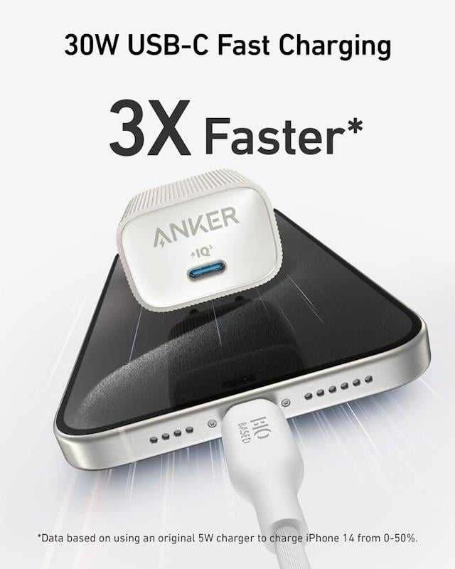 Įkroviklis - Anker 511 Nano 4 30W Baltas