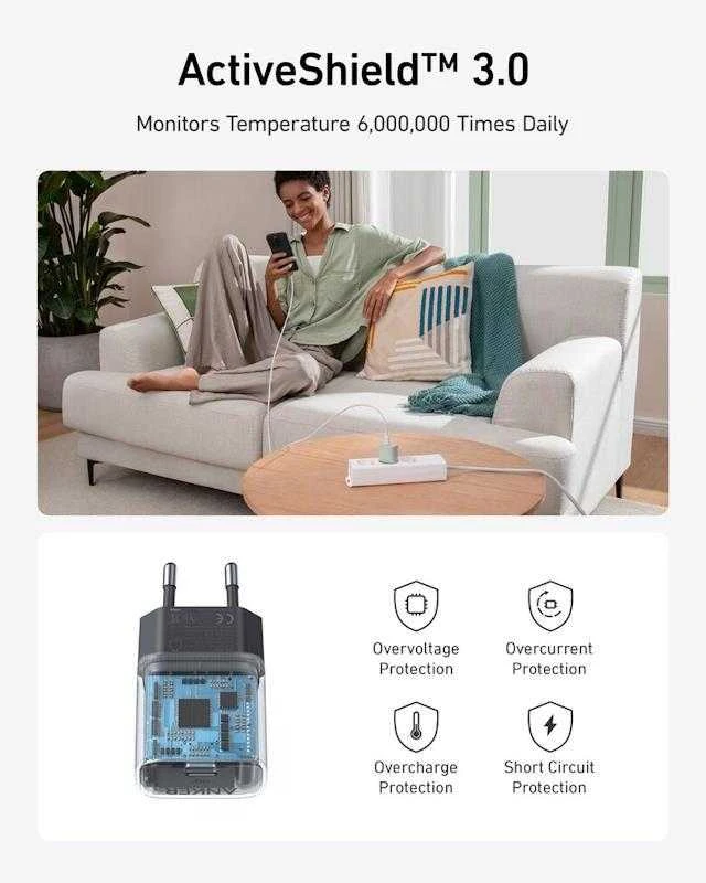 Įkroviklis - Anker 511 Nano 4 30W Baltas