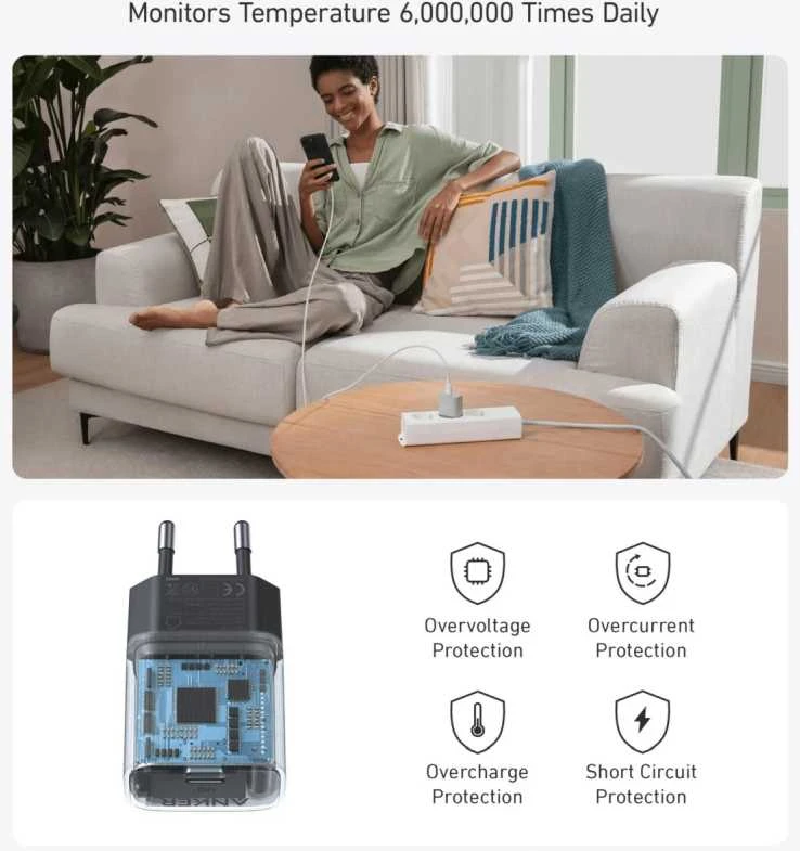 Anker 511 Nano 4 sieninis įkroviklis 30W 1C | A2337G11 | USB-C