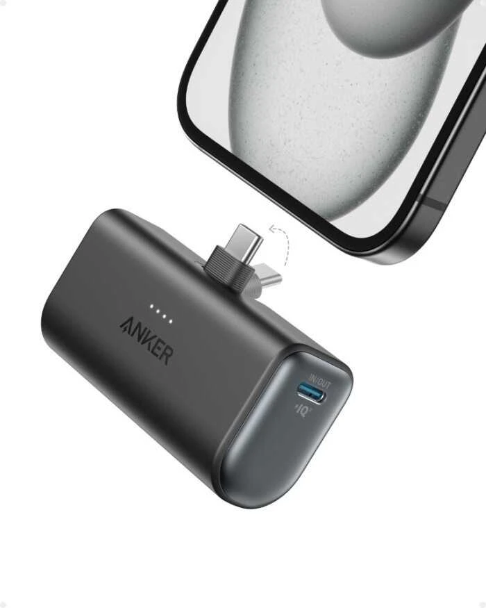Anker Nano Power Bank Integruotas su USB-C jungtimi | A1653H11 | 5000 mAh | Juodas