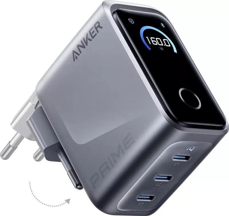 Anker Prime Charger, 3 Ports, 160W, Sidabrinis, modelis - A2687341