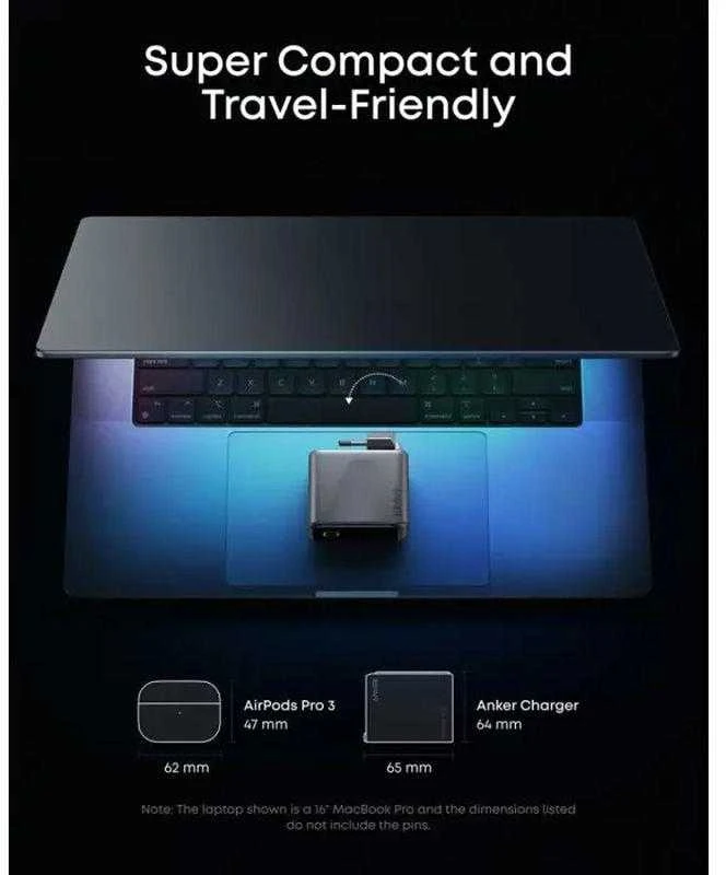 Anker Prime Charger, 3 Ports, 160W, Sidabrinis