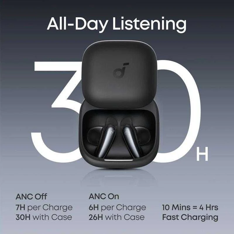 Ausinės Anker Soundcore True Belaidės Earphones | Liberty Buds | Bluetooth | Semi-į ausis įkišamos | Mikrofonas | Juodas | Noise canceling | Noise reduction