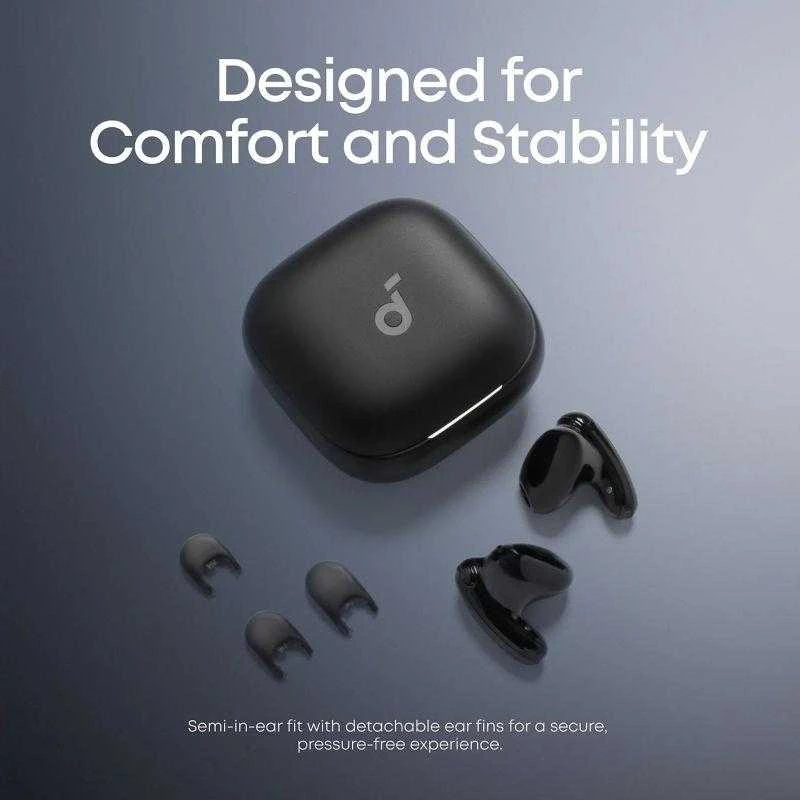 Anker Soundcore Liberty Buds su priedais nuo stalo viršaus