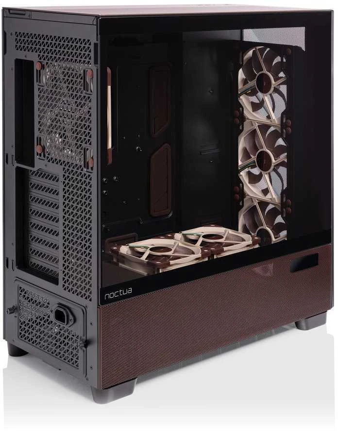„Antec Flux Pro Noctua Edition“, bokšto tipo korpusas – stiklas/medis, įskaitant NA-FH1 ventiliatoriaus šakotuvą