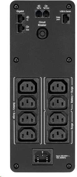 APC BACK UPS PRO BR 1600VA, SINEWAVE, 8 OUTLETS, AVR, LCD SĄSAJA
