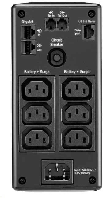 APC BACK UPS PRO BR 650VA, 6 OUTLETS, AVR, LCD SĄSAJA