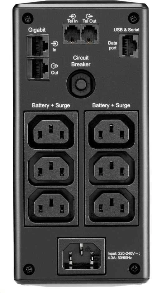 APC BACK UPS PRO BR 900VA, 6 OUTLETS, AVR, LCD SĄSAJA
