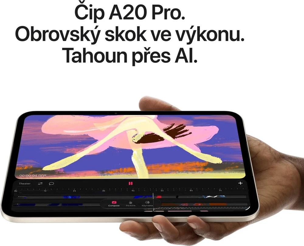 Planšetė Apple iPad mini (A20 Pro) Wi‑Fi 256GB su standartiniu stiklu – vidurnakčio spalva – MJ6Q4HC/A