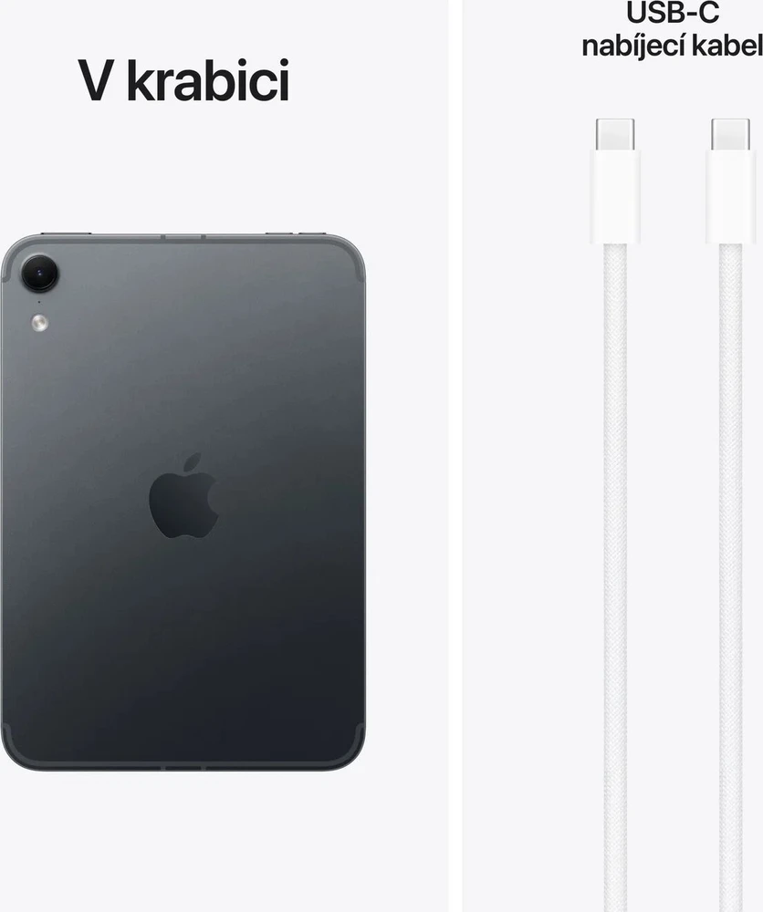 Planšetė Apple iPad mini (A20 Pro) Wi‑Fi 512GB su standartiniu stiklu – vidurnakčio spalvos – MJ6V4HC/A