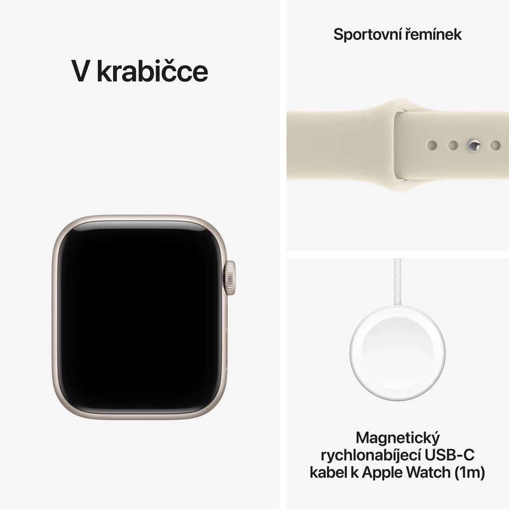 Išmanusis laikrodis Apple Watch SE 3 GPS 40mm Starlight Alu Sport S/M Smėlio spalvos (MJKR4MP/A)