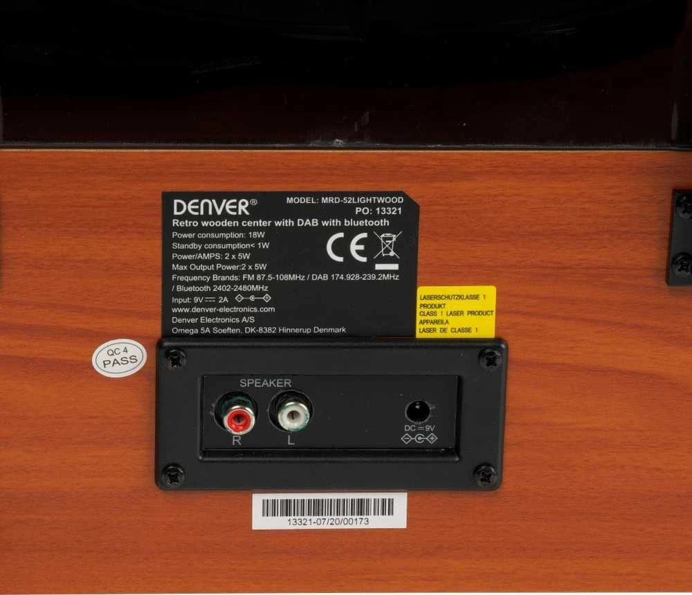 Muzikinis centras Denveris MRD-52 Lightwood