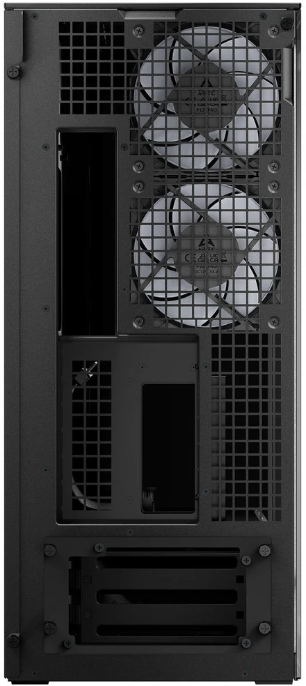 ARCTIC Xtender kompiuterio korpusas, Midi-Tower, E-ATX, RGB, Tempered Glass – includes vertical GPU mount & riser cable, juodos spalvos