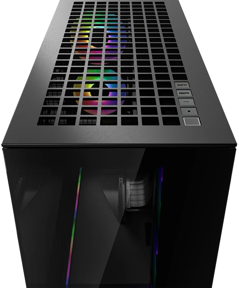 Arctic Xtender (Juodas) mirrow juodas window with GPU vertical mount