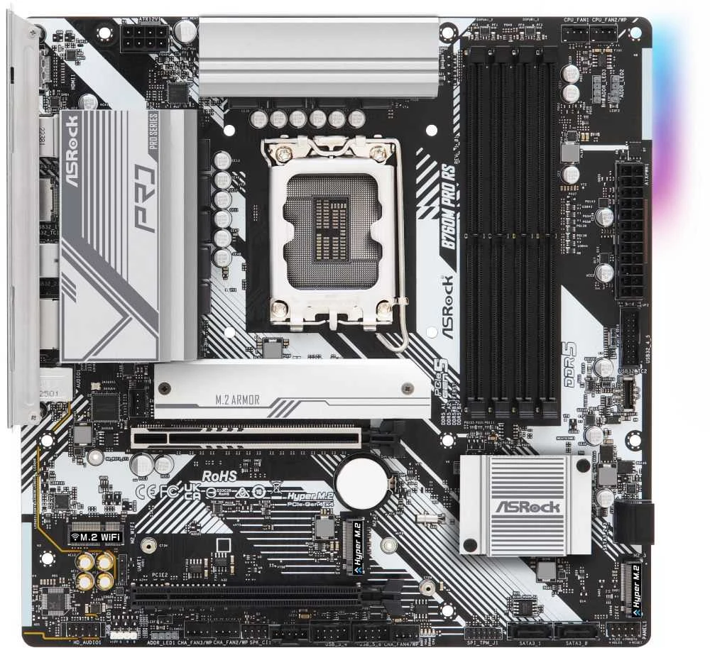 Pagrindinė plokštė ASROCK B760M PRO RS LGA1700 mATX 4x DDR5 PCIe 5.0 x16 2.5G LAN