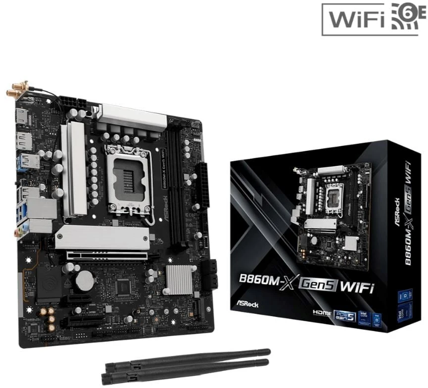 Pagrindinė plokštė Asrock B860M-X Gen5 WiFi Intel B860 LGA 1851 (Socket V1) micro ATX