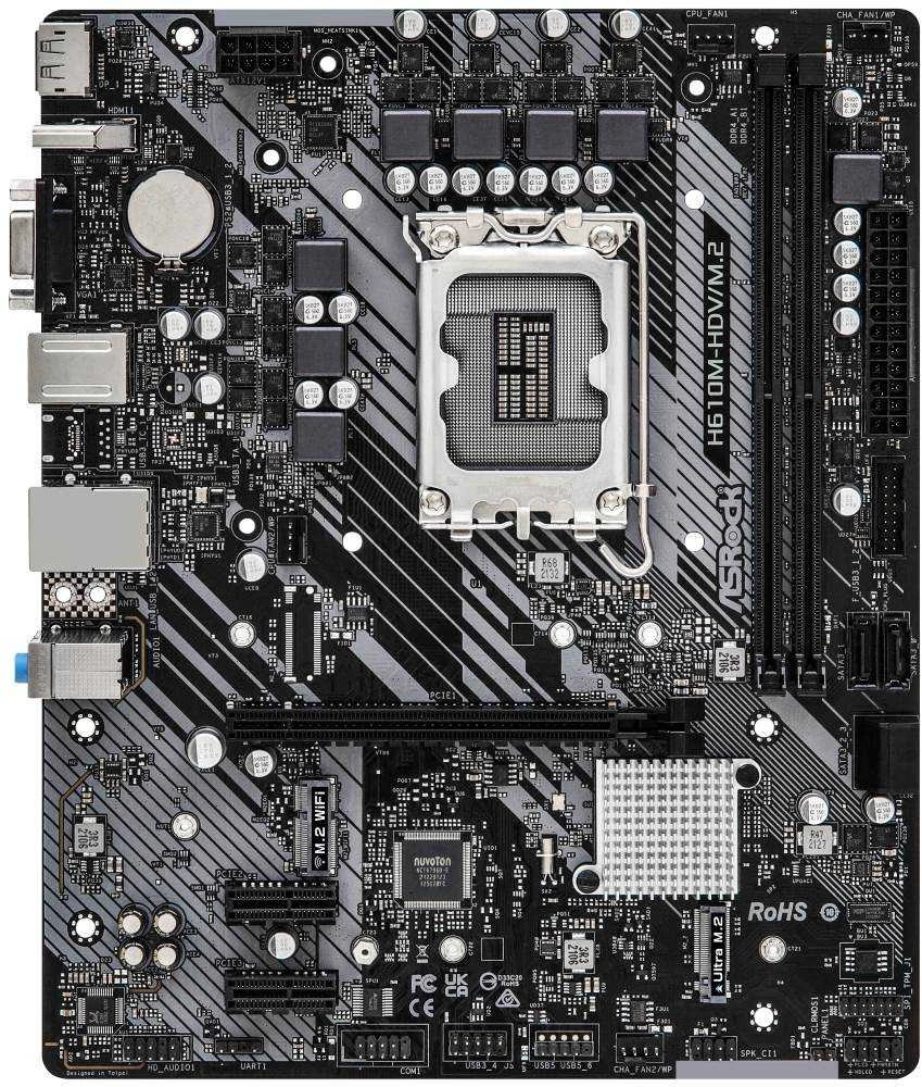 Pagrindinė plokštė ASROCK H610M-HDV/M.2 LGA1700 2x DDR4 DIMM HDMI DP 1xPCIe 4.0 x16 2xPCIe 3.0 x1