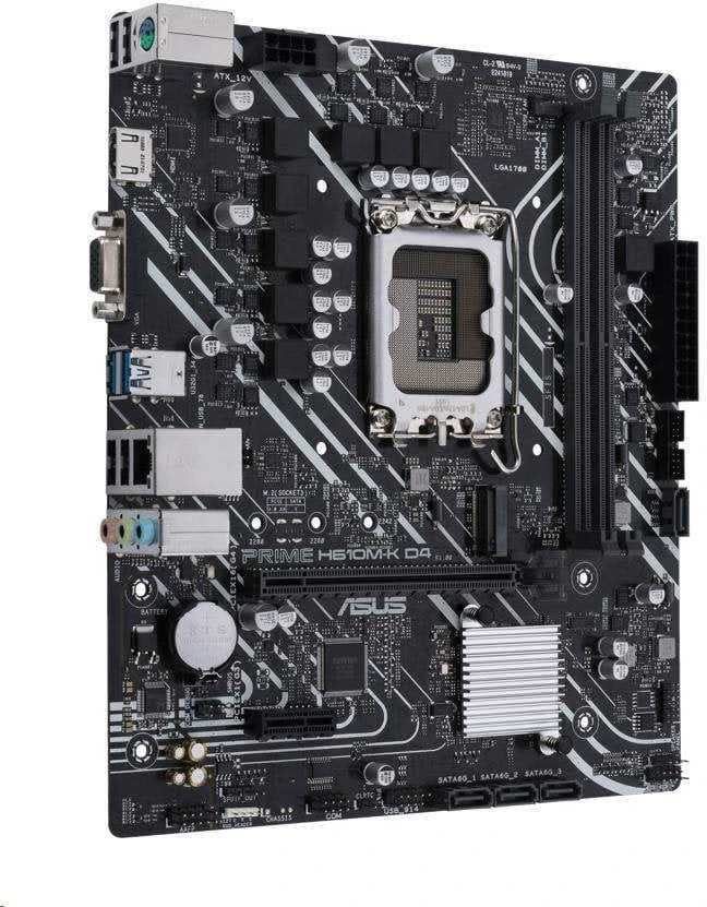 Pagrindinė plokštė Asus | PRIME H610M-K D4 | Procesorių šeima Intel | Procesoriaus lizdas LGA1700 | DDR4 DIMM | Atminties lizdai 2 | Palaikomos standžiojo disko sąsajos SATA, M.2 | SATA jungčių skaičius 4 | Mikroschemų rinkinys Intel H610 | mATX