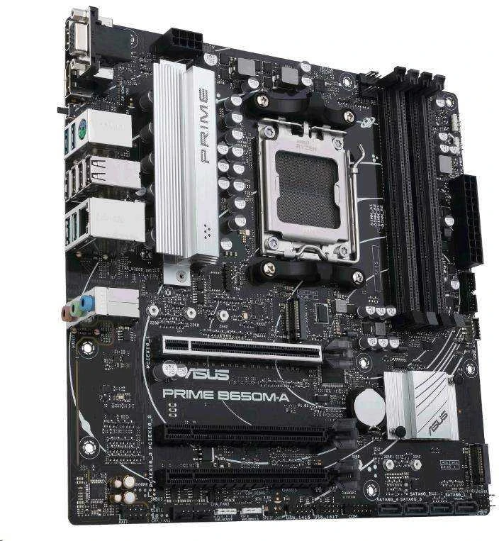 Pagrindinė plokštė ASUS AMD B650 / SAM5 / MicroATX / Memory DDR5 / Atminties lizdai 4 / 2xPCI-Express 4.0 1x / 1xPCI-Express 4.0 16x / 2xM.2 / 1x15pin D-sub / 1xHDMI / 1xDisplayPort / 2xAudio-In / 1xAudio-Out / 4xUSB 2.0 / 4xUSB 3.2 / 1xPS/2 / 1xRJ45