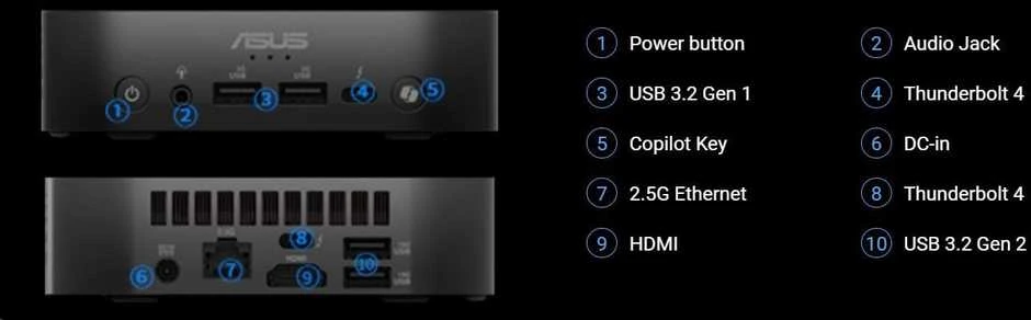 ASUS NUC Gen14 Pro AI Lunar Canyon U9/32GB/1TB/Win11Pro RNUC14LNKU9094N2 EU laidas